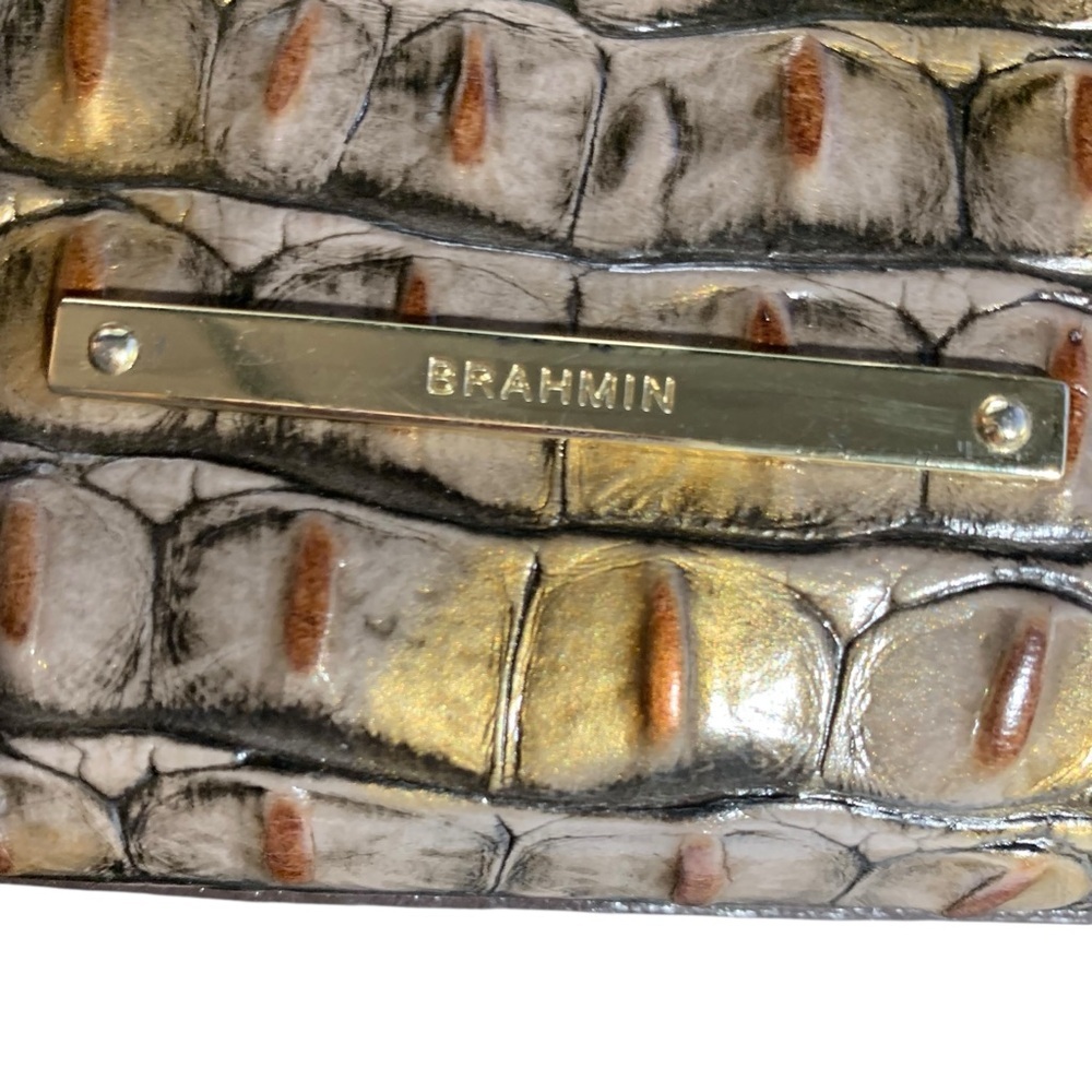 BRAHMIN Croc-Embossed Dome Crossbody Bag – Adjustable Strap - Picture 4 of 9